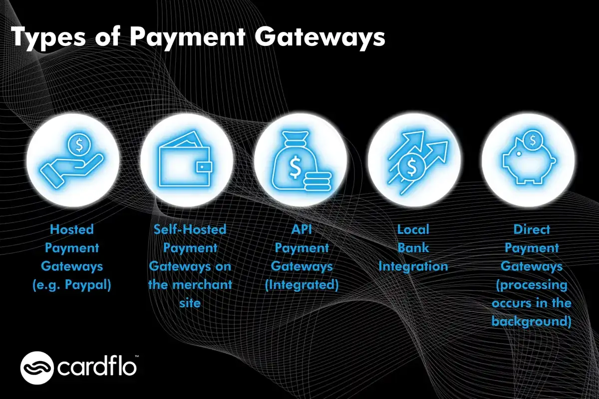 Infographic of types of payment gateways